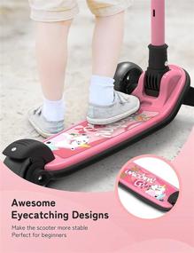 img 2 attached to Get Your Kids Rolling With The Besrey Toddler Kick Scooter - Foldable & Adjustable With LED Light Wheels And Rear Brake!