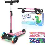 get your kids rolling with the besrey toddler kick scooter - foldable & adjustable with led light wheels and rear brake! logo