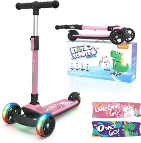 img 4 attached to Get Your Kids Rolling With The Besrey Toddler Kick Scooter - Foldable & Adjustable With LED Light Wheels And Rear Brake!