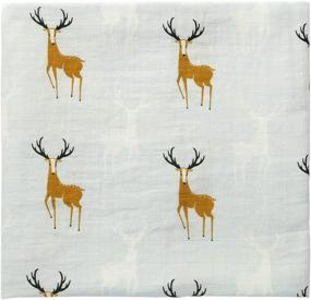 img 1 attached to 47X47 Inch Monfish Baby Muslin Swaddle Blanket - Adorable Cotton Deer Design!