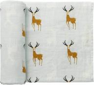 47x47 inch monfish baby muslin swaddle blanket - adorable cotton deer design! logo