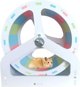 img 3 attached to Silent Hamster Fitness Running Wheel 🐹 - Wooden Toy for Small Pet Cage Supplies