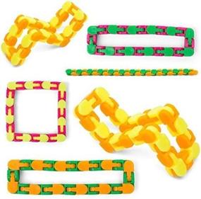 img 2 attached to Снимите стресс вашего ребенка с помощью KIDSTHRILL Snap And Click Fidgets - набор из 6 сенсорных игрушек-пазлов с поворотом и формой (разные цвета)