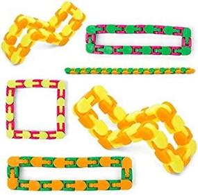 img 3 attached to Снимите стресс вашего ребенка с помощью KIDSTHRILL Snap And Click Fidgets - набор из 6 сенсорных игрушек-пазлов с поворотом и формой (разные цвета)
