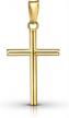 9ct yellow gold unisex cross pendant by amberta allure logo