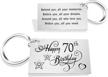 happy 70th birthday keychain for men and women - tgcnq 70th birthday gift, perfect birthday present for him or her on their 70th birthday logo