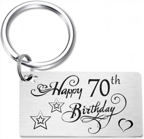 img 1 attached to Happy 70th Birthday Keychain For Men And Women - TGCNQ 70th Birthday Gift, идеальный подарок на день рождения для него или нее на их 70-летие