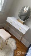 img 1 attached to CHARMAID Lighted Vanity Set With Touch-Screen Dimmable Mirror, 2 Drawers, Storage Organizer, And Cushioned Stool - Ideal For Bedroom Makeup And Dressing Table (Walnut) review by Russ Freeman