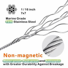 img 2 attached to T316-Stainless Steel 1/16'' Wire Rope,7X7 Strand Core Marine Grade(200Ft)