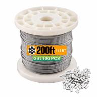 t316-stainless steel 1/16'' wire rope,7x7 strand core marine grade(200ft) logo
