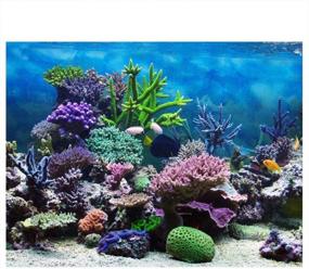 img 4 attached to 🐠 PVC Adhesive Poster: Stunning Underwater Coral Aquarium Background for Fish Tank Decorations