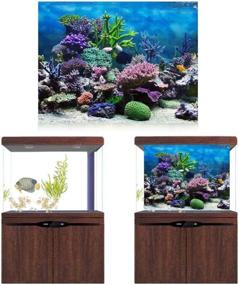 img 2 attached to 🐠 PVC Adhesive Poster: Stunning Underwater Coral Aquarium Background for Fish Tank Decorations