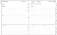 2023 weekly planner refill folio size with monthly tabs, two pages per week, 8-1/2" x 11", size 5 logo