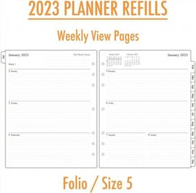 img 3 attached to 2023 Weekly Planner Refill Folio Size With Monthly Tabs, Two Pages Per Week, 8-1/2" X 11", Size 5