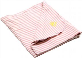 img 2 attached to Keep Your Baby Safe Under The Sun With Nozone Sun Protective Baby Blanket - Soft Bamboo, UPF 50+, Mellow Rose/White Stripe
