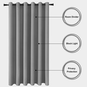 img 3 attached to DWCN Blackout Thermal Privacy Curtain: Perfect For Patio, Living Room, Bedroom And Shared Office Space - 1 Panel With 8.3Ft Width X 7Ft Height In Light Grey