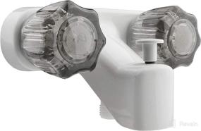 img 4 attached to 🚿 DF-SA110S-WT RV Tub & Shower Faucet Valve Diverter with Smoked Acrylic Knobs (White) by Dura Faucet