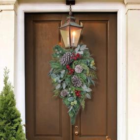 img 2 attached to Rustic Farmhouse Spring Teardrop Swag - 25" Valery Madelyn Prelit Home Decor For Indoor & Outdoor Xmas