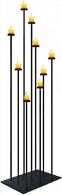 img 4 attached to Stylish Tall Candle Holders For Weddings: DIY 9-Candelabra 42 Inch Centerpiece, Perfect For Tealight Sets & Large Candles, Black Iron Finish