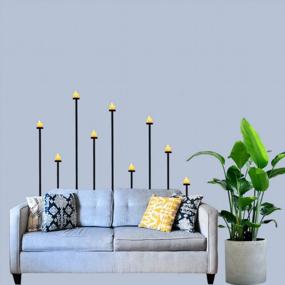 img 2 attached to Stylish Tall Candle Holders For Weddings: DIY 9-Candelabra 42 Inch Centerpiece, Perfect For Tealight Sets & Large Candles, Black Iron Finish