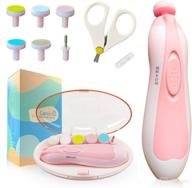 👶 careinu baby nail trimmer: electric baby nail kit in pink, with light and safety scissors logo