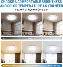 img 2 attached to 48 Inch Dimmable & Color Temperature Adjustable LED Ceiling Light Fixture - Perfect For Bedroom, Entrance, Balcony, Hallway And Stairways (White)