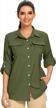 upf 50+ uv sun protection women's long sleeve safari shirt for outdoor activities - quick dry fishing, hiking, gardening clothes logo