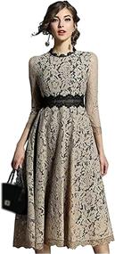 img 4 attached to Womens Elegant Sleeve Crochet Cocktail Women's Clothing ~ Dresses