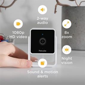 img 2 attached to Enhanced Pet Monitoring: Petcube Cam with Vet Chat, 1080p HD Video, Night Vision, Two-Way Audio & Magnet Mounting