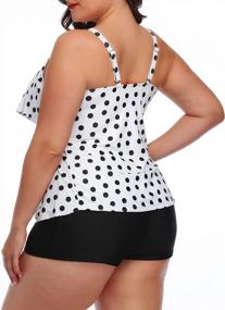 img 2 attached to Floral Printed Plus Size Tankini Swimsuits For Women With Shorts Flounce - Yonique Two Piece Bathing Suit Swimwear