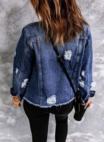 img 3 attached to Womens Denim Boyfriend Jacket: Chic Outwear For Casual And Trendy Style