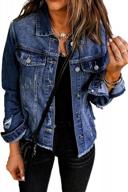 womens denim boyfriend jacket: chic outwear for casual and trendy style logo