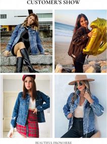 img 1 attached to Womens Denim Boyfriend Jacket: Chic Outwear For Casual And Trendy Style