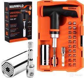 img 4 attached to 🔧 Super Socket Tool Mechanic Set - Universal, 1/4 - 3/4 Inch Wrench Grip, Adapter Socket for Ratchet Wrench & Power Drill, 25 PCS - Cool Gadgets for Men