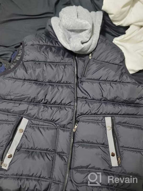 img 1 attached to Quilted Puffer Vest For Men With Removable Hood And Padded Sleeveless Jacket - Ideal For Outdoor Winter Activities By Vcansion review by Mark Cai