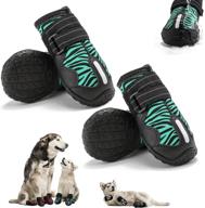 🐾 waterproof dog boots with reflective straps and non-slip soles, dog shoes for hot pavement, hardwood floors, and outdoor hiking - set of 4 booties for small, medium, large dogs логотип