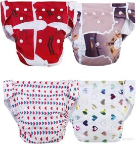 img 3 attached to 👶 Premium Adjustable and Reusable Cloth Diapers - Leak-Proof Waterproof Diapers for Newborn Baby Boys and Girls - Assorted Color Pack of 3 and 5
