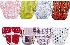 img 4 attached to 👶 Premium Adjustable and Reusable Cloth Diapers - Leak-Proof Waterproof Diapers for Newborn Baby Boys and Girls - Assorted Color Pack of 3 and 5
