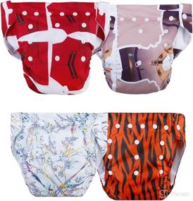 img 2 attached to 👶 Premium Adjustable and Reusable Cloth Diapers - Leak-Proof Waterproof Diapers for Newborn Baby Boys and Girls - Assorted Color Pack of 3 and 5