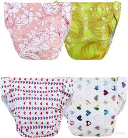 img 1 attached to 👶 Premium Adjustable and Reusable Cloth Diapers - Leak-Proof Waterproof Diapers for Newborn Baby Boys and Girls - Assorted Color Pack of 3 and 5