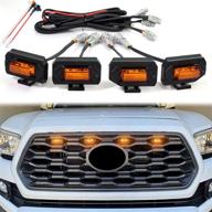 🚗 enhance your 2020-2022 toyota tacoma oem grill with grill led raptor lights - set of 4 pcs: raptor style led light compatible with off road & sport grille, includes two fuses логотип