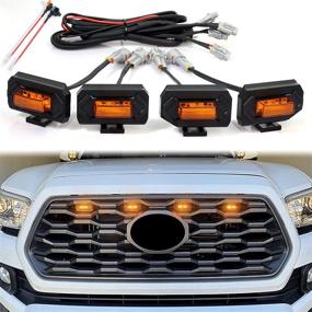 img 4 attached to 🚗 Enhance Your 2020-2022 Toyota Tacoma OEM Grill with Grill LED Raptor Lights - Set of 4 PCS: Raptor Style LED Light Compatible with Off Road & Sport Grille, Includes Two Fuses