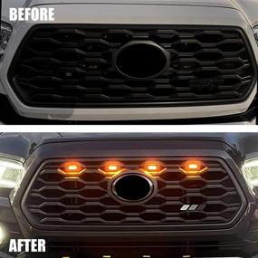 img 3 attached to 🚗 Enhance Your 2020-2022 Toyota Tacoma OEM Grill with Grill LED Raptor Lights - Set of 4 PCS: Raptor Style LED Light Compatible with Off Road & Sport Grille, Includes Two Fuses