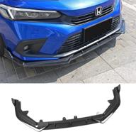 🚗 maxzina fit 2022 honda civic - front bumper lip splitter trim protection spoiler | glossy carbon fiber pattern a | 2022 civic sedan accessories логотип