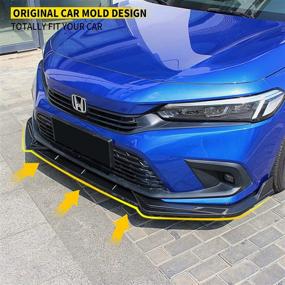 img 1 attached to 🚗 Maxzina Fit 2022 Honda Civic - Front Bumper Lip Splitter Trim Protection Spoiler | Glossy Carbon Fiber Pattern A | 2022 Civic Sedan Accessories