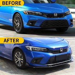 img 3 attached to 🚗 Maxzina Fit 2022 Honda Civic - Front Bumper Lip Splitter Trim Protection Spoiler | Glossy Carbon Fiber Pattern A | 2022 Civic Sedan Accessories