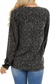 img 1 attached to Women'S Fashion Blouses: Long Sleeve V-Neck, Loose Fit Floral Leopard Print Chiffon Tops & Tees