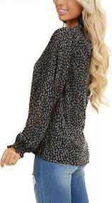 img 2 attached to Women'S Fashion Blouses: Long Sleeve V-Neck, Loose Fit Floral Leopard Print Chiffon Tops & Tees