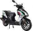 black x-pro 150cc gas moped scooter with 13" aluminum wheels: adult street scooter bike logo