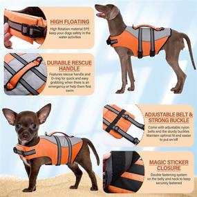 img 2 attached to Kuoser Dog Life Jacket: Durable Ripstop Lifesaver for Swimming, High Floatation, Reflective Pet Safety Swimsuit (XS - XL)